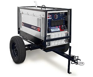 portable diesel engine driven welder generator on trailer